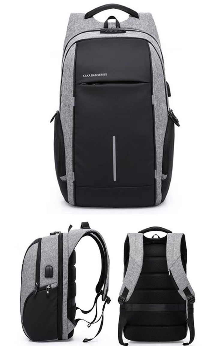 Men′s Backpack Oxford Cloth Laptop Bag Anti-Theft USB Earplug Backpack