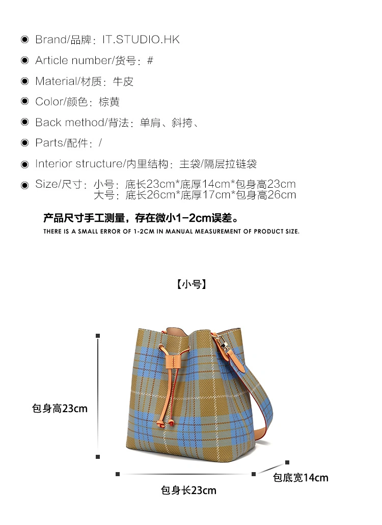 Real Leather Large 2021 Women Bucket Bag New Style Designer Brand Lady Shoulder Bag for Winter