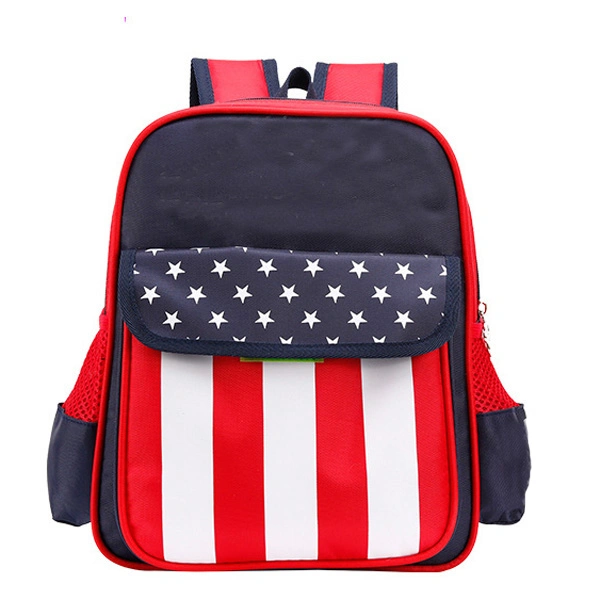 New Design Student Patriotic Flag Backpack Can Be Customized with Other Styles