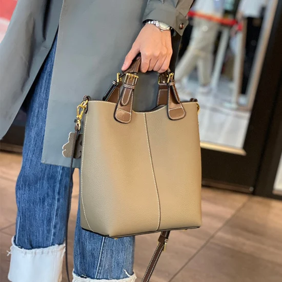 Emg6833 femmes sac à main luxe dames main peau de vache véritable véritable personnalisé femmes bandoulière le sac seau en cuir