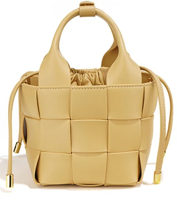 Mini Dame En Cuir Véritable Loisirs Designer Sac À Main Kaki Petit Seau Carré Cordon Sacs À Bandoulière Rsxl-W7368