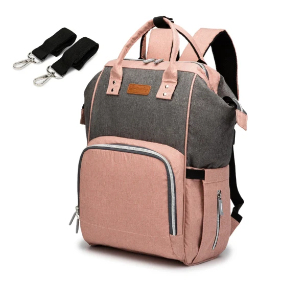 Mode étanche grande capacité loisirs de plein air voyage bébé maman stockage couche Pack sac à dos sac avec USB (CY5938)