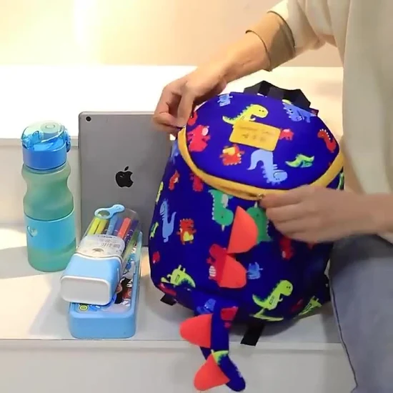 Offre spéciale nouvelle mode mignon enfant en bas âge sac à dos personnalisé enfant sac d'école dessin animé Oxford tissu sac à dos enfants école impression bleu sacs à dos