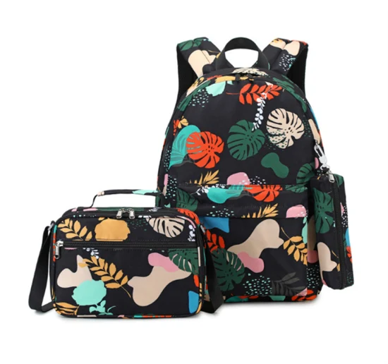 3 en 1 Fashion Children's School Bag Set Polyester Outdoor Randonnée Randonnée Sac à dos en gros Impression personnalisée Loisirs Sac à dos.