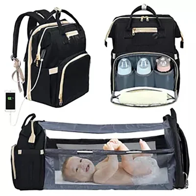 Multifonctionnel Voyage Sac À Dos Extensible Berceau Bébé Couches Lit Maman Sac