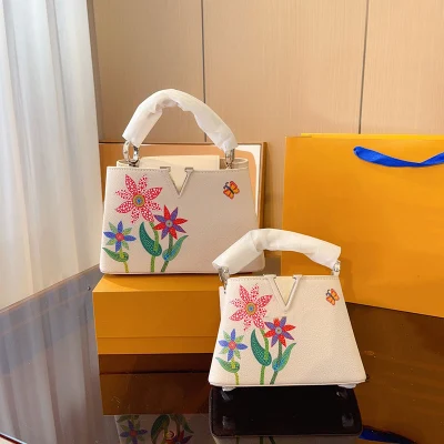 Designer de mode dames en cuir véritable fleur sac à main marque de luxe fourre-tout répliques en gros femmes sac à bandoulière bandoulière